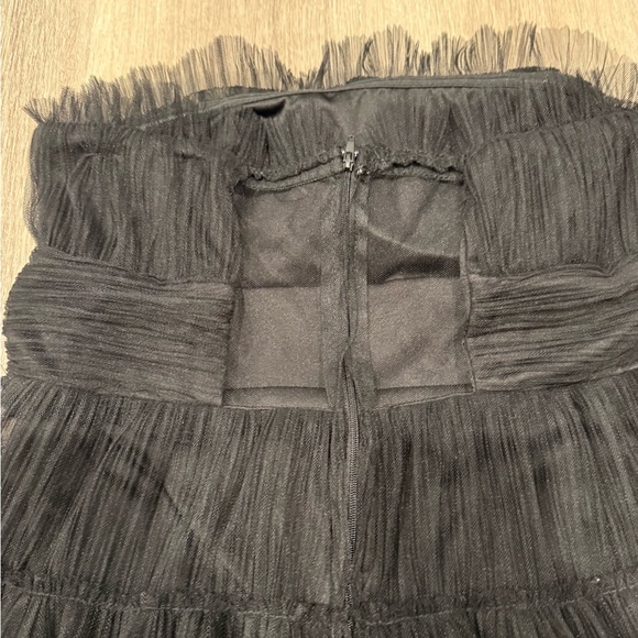 Betsey Johnson Black Tulle Strapless Mini Dress Fit & Flare Padded Bust - Picture 5 of 7